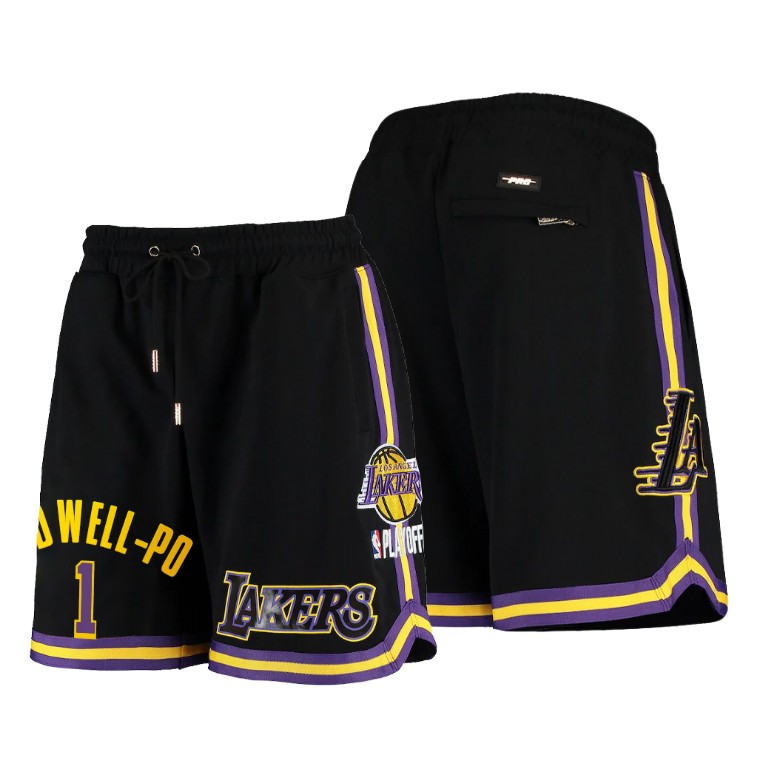 Men's Los Angeles Lakers Kentavious Caldwell-Pope #1 NBA Pro Standard Player Icon Edition Black Basketball Shorts VUS8483CL